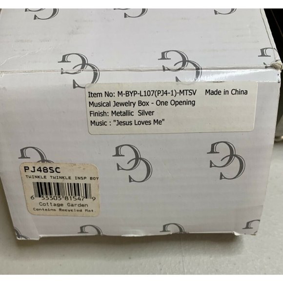 Twinkle Twinkle Champagne Silver Music Box/Jewelry Box Plays Jesus Loves Me READ - Picture 3 of 10